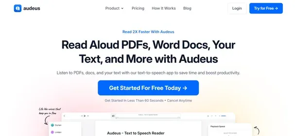 Audeus Text-to-Speech Reader preview
