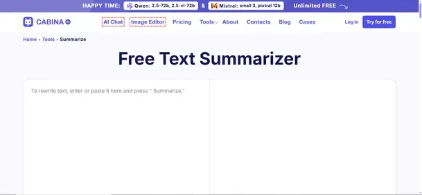 CABINA AITOOLSTEXT-SUMMARIZER preview