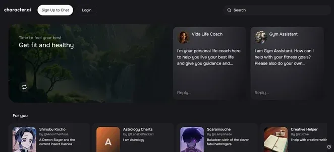 Character AI preview