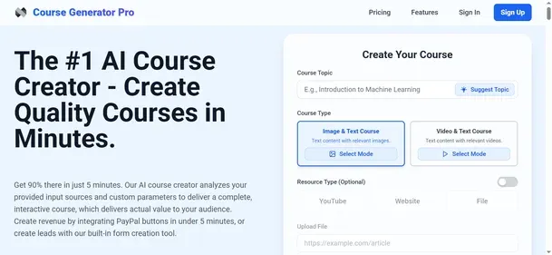 COURSEGENERATOR PRO preview