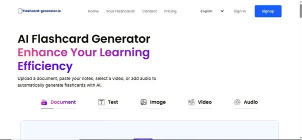 Flashcard-Generator IO preview