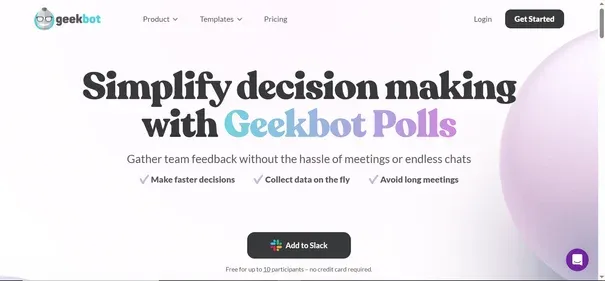 Geekbot Polls preview