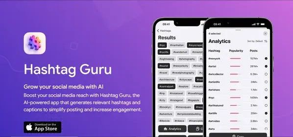 HASHTAGGURU APP preview