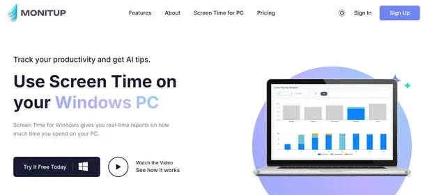MonitUp Screen Time preview