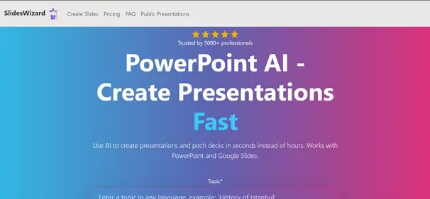 Slides Wizard preview