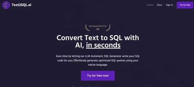TEXT2SQL AI preview