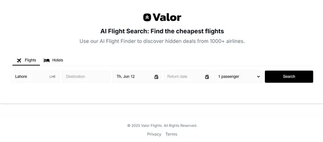 Valor Flights preview