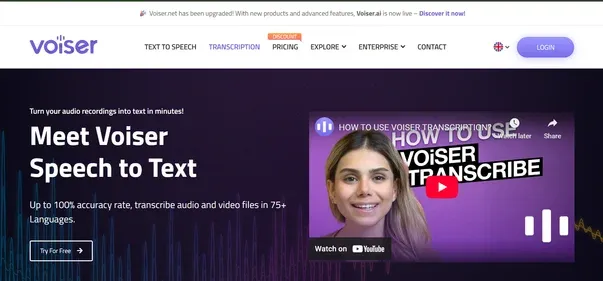 Voiser Speech-to-Text preview