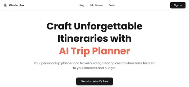 Wonderplan AI preview